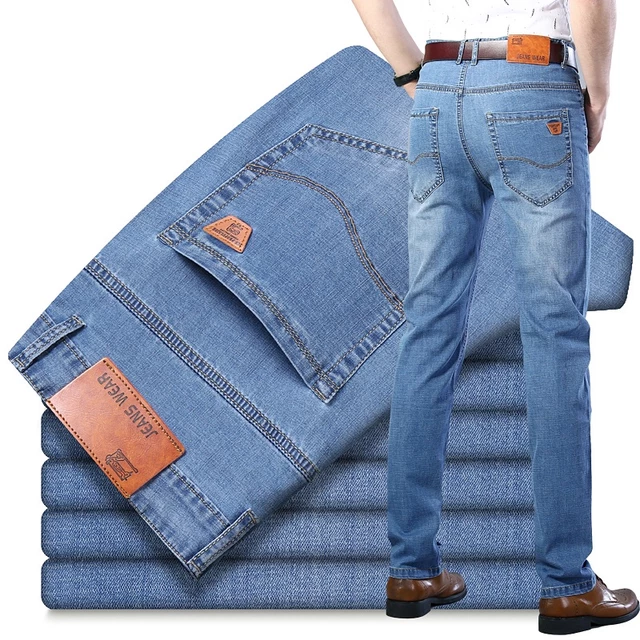 Quần Jean Mỏng Ice Silk Quần Denim Thoáng Mát Quần Công Sở Quần Nam Quần Dài Cotton Co Giãn Quần Thể Thao Quần Denim Co Giãn Công Sở Đơn Giản Quần Nhỏ XH