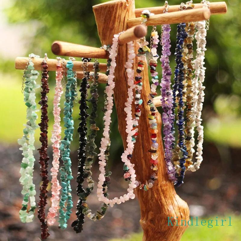 Bohemian Seaside Beach Style Shaped Gravel Amethyst Clavicle Chain Female Choker