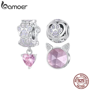 BAMOER Mặt Dây Chuyền Bạc 925 Hình Dấu Chân Chó Thời Trang Cho Nữ
