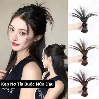 Tóc Giả Búi Kẹp Tỉa Hình Lông Vũ Phong Cách Hàn Quốc HaminStore