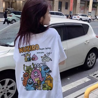 Áo thun 3158 cotton khô dáng suông họa tiết graffiti thời trang cho nữ