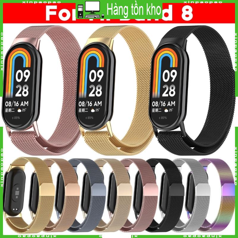 Xi loop cho đồng hồ thông minh mi-band 8 dây đeo kim loại milanese-vòng ...