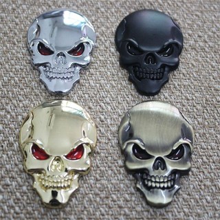 Nhãn dán xe hơi đầu lâu kim loại 3d YONDR, dễ dàng cài đặt Skull Skeleton Skull Skeleton Decal xe hơi, Hợp kim kẽm tự dính Phong cách Punk mát mẻ 3d Huy hiệu huy hiệu đầu lâu bằng kim loại Trang trí xe hơi