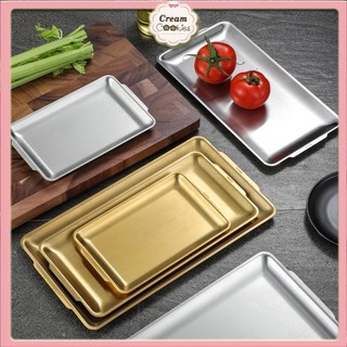 Đĩa Inox 304 Hình Chữ Nhật Phẳng Đựng Sushi Kiểu Hàn Quốc,Khay Inox Trang Trí Trưng Bày,Đựng Thức Ăn, Dụng Y Tế, Spa