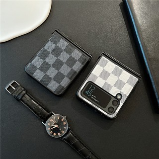 Bao Da Điện Thoại pu Siêu Mỏng Bảo Vệ Toàn Diện Cho samsung galaxy z flip 4 z flip 3 chessboard z flip 4 3 Ốp