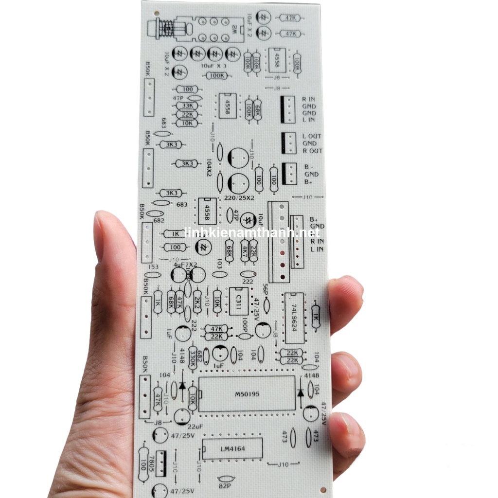 PCB Mạch In Echo 50195 Mạch Mic 6 vol Bản Chuẩn 203 N MẠCH TRẮNG ...