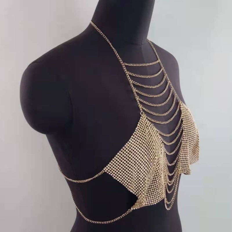 Dassbsug Kim Cương Tua Rua Dây Kết Nối Áo Vest Cổ Dây Xích Thân Thể Cho Câu Lạc Bộ Nữ