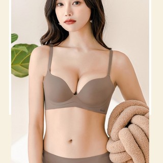 Set Áo Lót Không Đường May + Quần Lót 3 / 4 Cup + Áo Lót Nâng Ngực Mềm Mịn Quyến Rũ Dành Cho Nữ