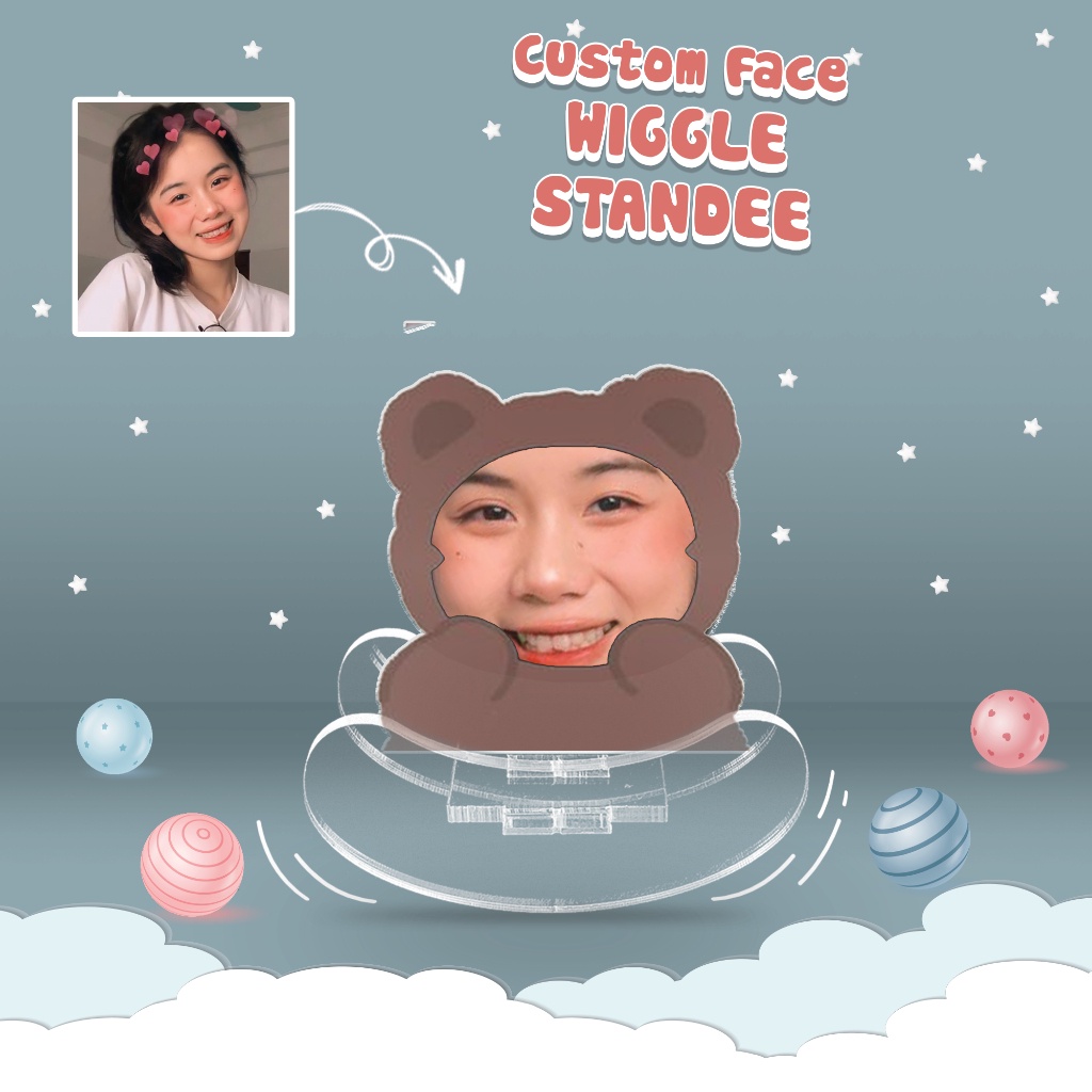 Standee lắc lư lật đật in theo yêu cầu Chibi Cute Động Vật Trái Cây Quà Tặng Cho Cặp Đôi - Trí Decor