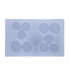 BTF Cánh Hoa Khuôn Silicon DIY Nhựa Bông Tai Trang Sức Mặt Dây Chuyền Khuôn Chống Dính