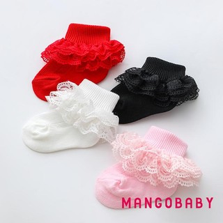 Mgg-baby Girls Tất Cotton Bé Trai, Dây Buộc Dễ Thương Frilly Ren Rửa Tội Tất Quà Tặng Sinh Nhật Cho Trẻ Sơ Sinh