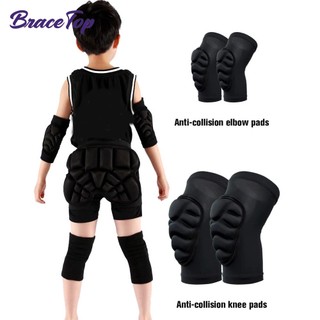 BraceTop 1 cặp bảo vệ đầu gối/khuỷu tay trẻ em cho bóng rổ, bóng đá, hỗ trợ vận động