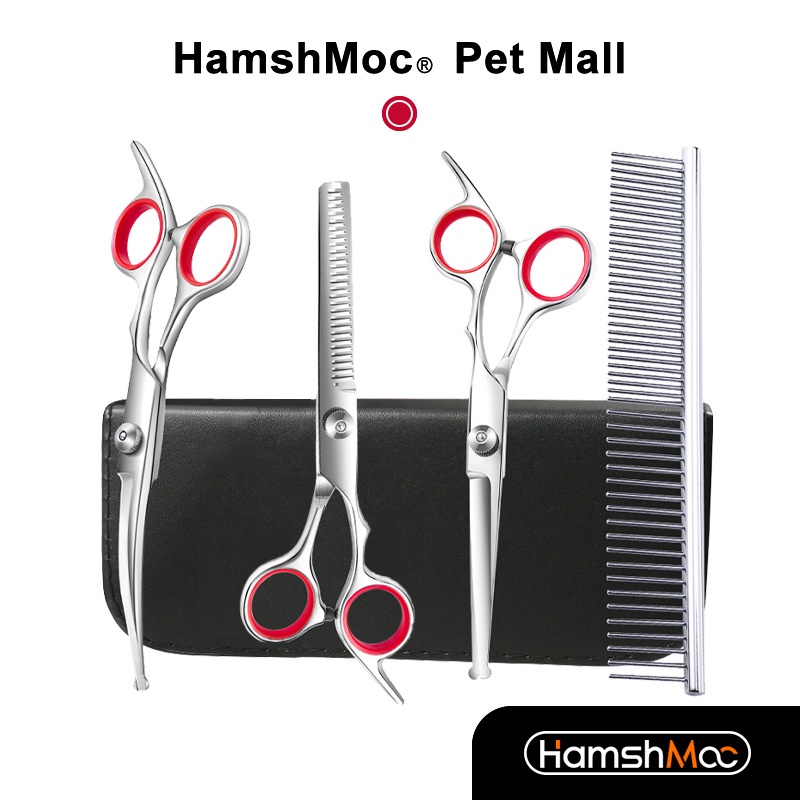 HamshMoc Bộ chải lông thú cưng chuyên nghiệp Bộ chải lông mèo Bộ lược chải tóc thú cưng với đầu tròn an toàn Bộ cắt tóc thú cưng sắc nét và bền