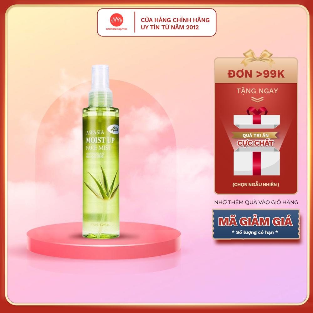 Xịt khoáng Aspasia Moist Up Face Mist Aloe 150ml - xịt khoáng làm dịu cân bằng độ pH và cấp ẩm