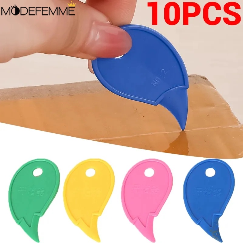 Móc khóa hộp đựng / Dụng cụ mở hộp Mini đầy màu sắc / Dụng cụ cắt mở chữ di động / Dụng cụ mở nắp bằng nhựa 10 chiếc / Dụng cụ cắt gói an toàn Mini