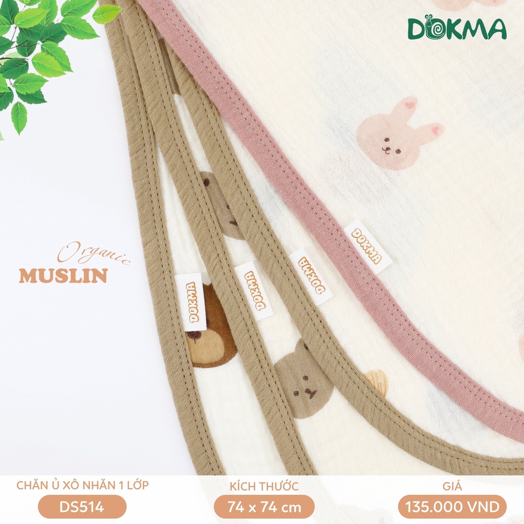 Khăn Ủ, Chăn Ủ Xô Nhăn 1 Lớp Mềm Mại Hãng Dokma Dành Cho Bé Mã DS514