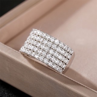 Nhẫn Mạ Bạc 925 Đính Đá Zircon Đơn Giản Thời Trang