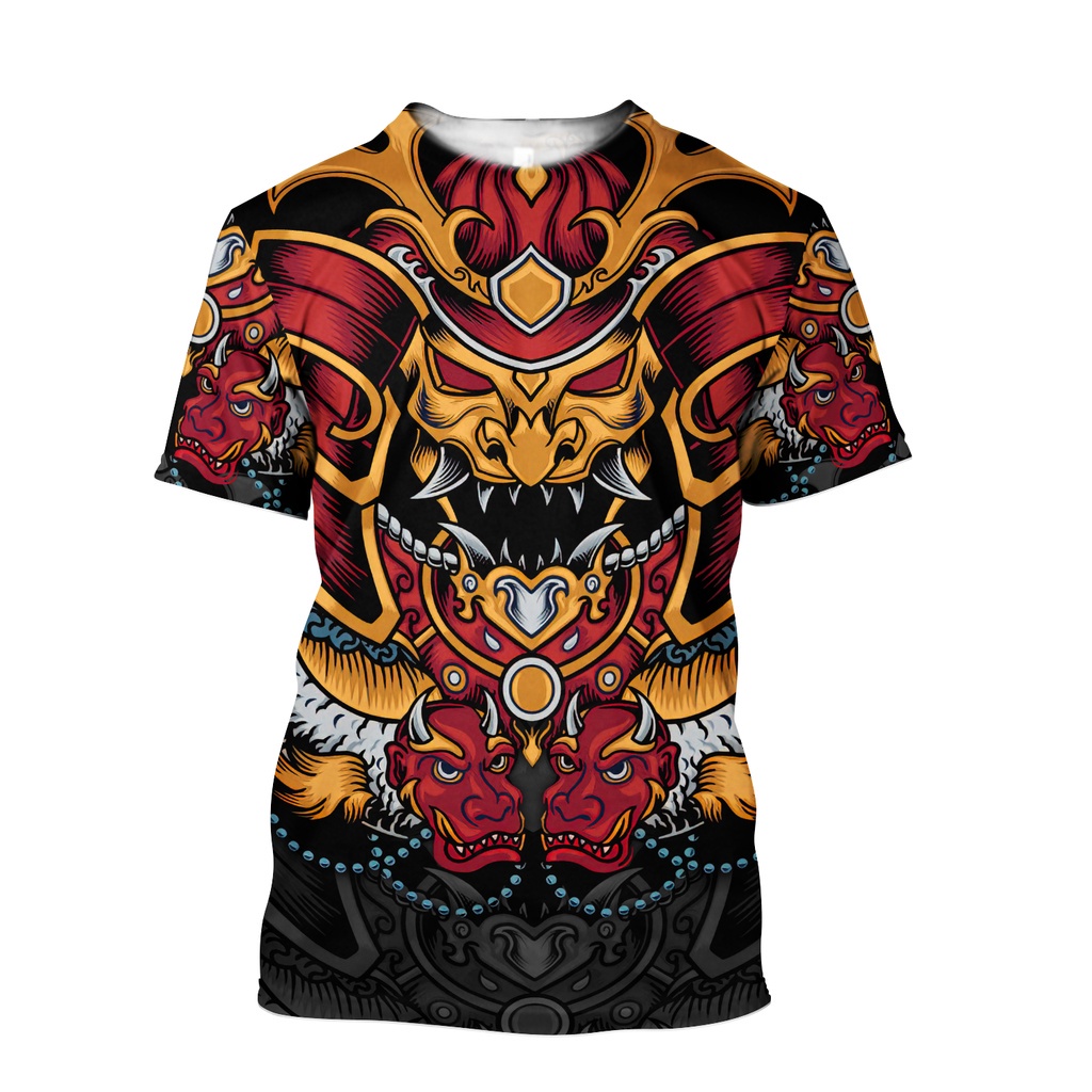 Áo Thun Tay Ngắn In Hình Samurai Xăm Hình 3D Thời Trang Mùa Hè 2023 Phong Cách Harajuku Cho Nam Và Nữ TX-4