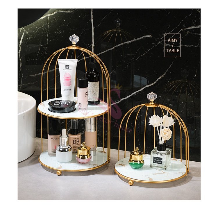 Kệ đựng mỹ phẩm lồng chim Lily's decor house một hai tầng trang trí nhà đựng bánh kẹo