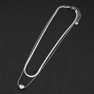 MarsET Vòng cổ hình trái tim độc đáo Vòng cổ mặt dây chuyền bằng thép không gỉ hai lớp