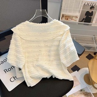 Áo Sơ Mi Chiffon Tay Ngắn Phồng Phong Cách Pháp Thời Trang Mùa Hè Cho Nữ