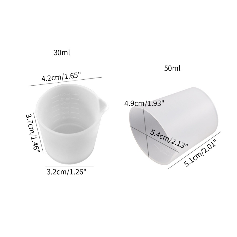Cinna 2 Chiếc Silicon Linh Hoạt Cốc Đo Chống Dính Có Thể Tái Sử Dụng Trộn Rót Cốc