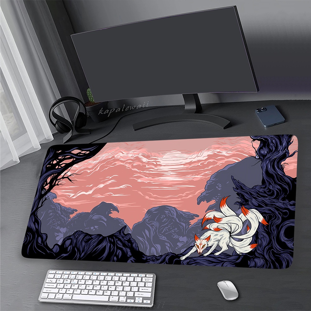 Phong Cách Nhật Bản Miếng Lót Chuột Rồng Cho Game Thủ Mousepad XXXL Cao Su Để Bàn Thảm Tốc Độ Miếng Lót Bàn Phím 900x400mm Khóa Cạnh Chuột Thảm