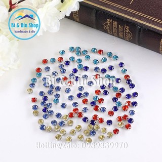 100 Viên Đá Đế S20-5mm Tròn 2D Hạt Pha Lê Đính kết Trang Phục, Làm Phụ Kiện Thời Trang