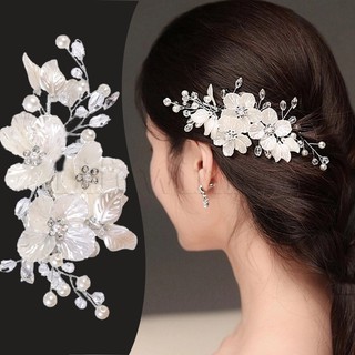 Trâm Cài Tóc Hình Hoa Đính Ngọc Trai Trắng Phong Cách Trung Hoa Thời Trang Cho Cô Dâu