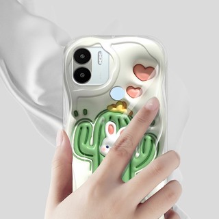 Ốp Điện Thoại Họa Tiết Sóng YBD Cho Redmi A1 Plus A1 + A2 Plus A2 + 4G 2022 Xiaomi POCO C50 Họa Tiết Xương Rồng Dễ Thương Hoa Và Thỏ Chất Liệu Silicon Camera Bảo Vệ Toàn Diện