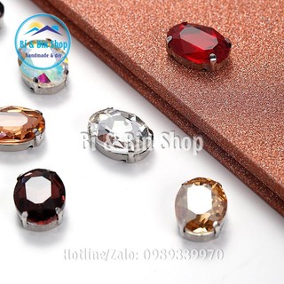 Đá Đế Oval 18x25mm Pha Lê Đính Kết Trang Phục Thời Trang, Trang Trí Vương Miện