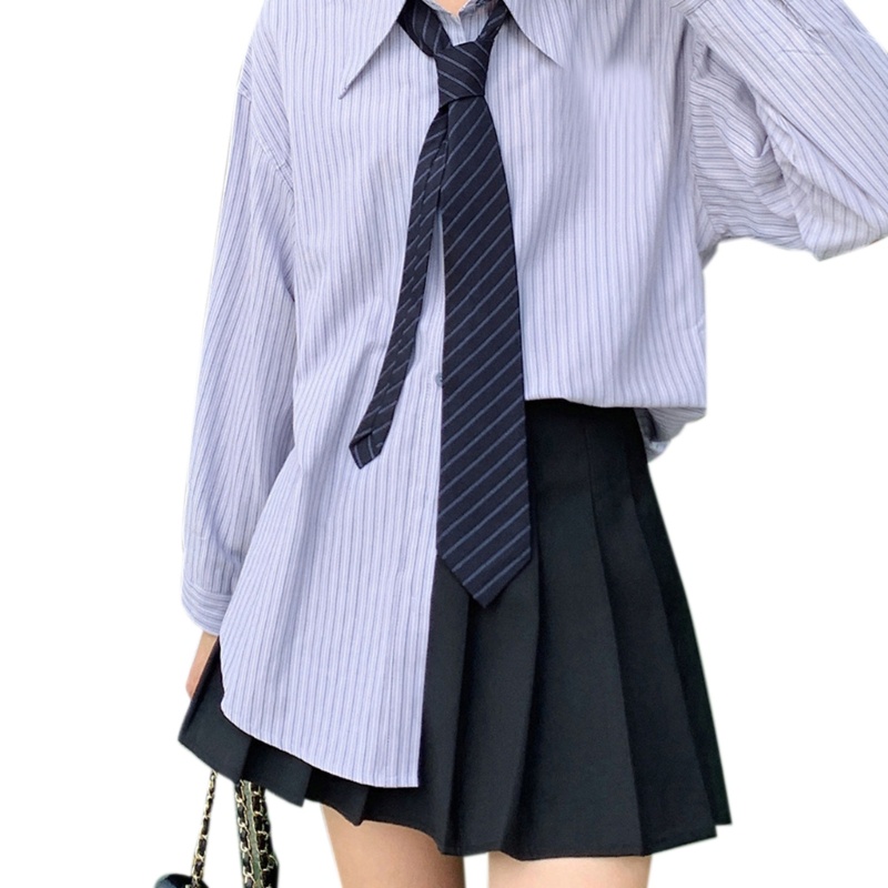 Vintage Striped Neck Tie for Women Men Japanese JK Style Necktie Casual Ties