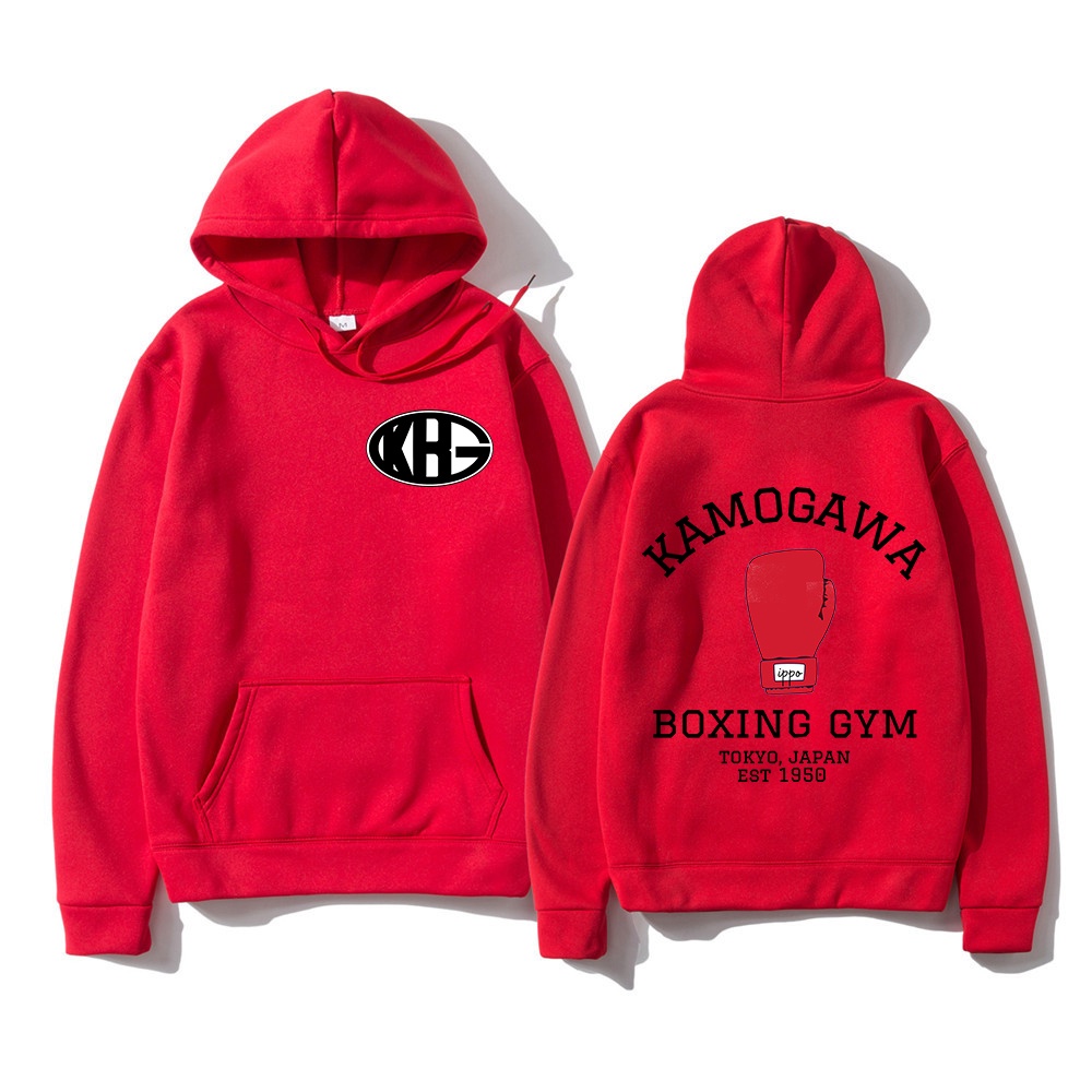 Hot anime hajime no ippo kamogawa boxing gym hoodies phụ nữ mùa đông nam áo khoác mùa xuân / mùa thu áo hip hop harajuku