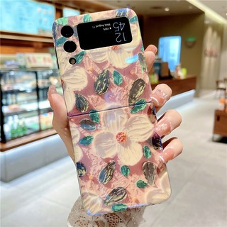 Ốp Điện Thoại Silicon Mềm Họa Tiết Hoa Ánh Xanh Cho Samsung Galaxy Z Flip 4 Z Flip 3 Z Flip 4 3