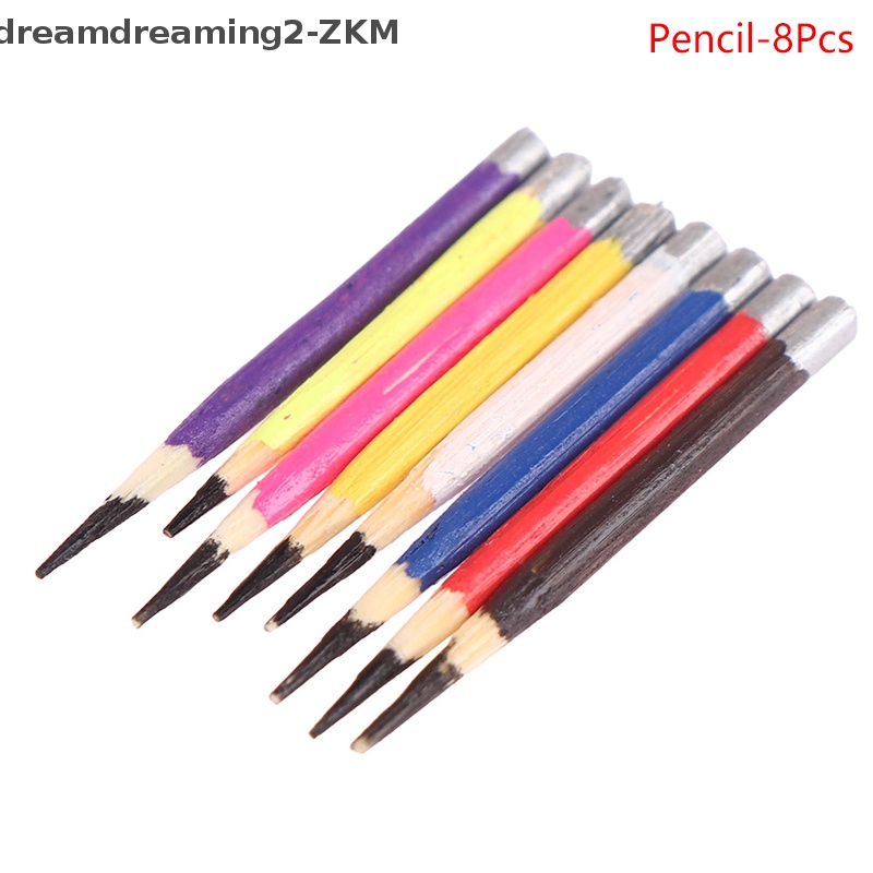 [dreamdreaming] 8 Cái 1: 12 Nhà Búp Bê Bút Thu Nhỏ Bút Chì Màu Đồ Dùng Học Tập Mô Hình Kid Giả Vờ Chơi Phụ Kiện Nhà Búp Bê [zkm]