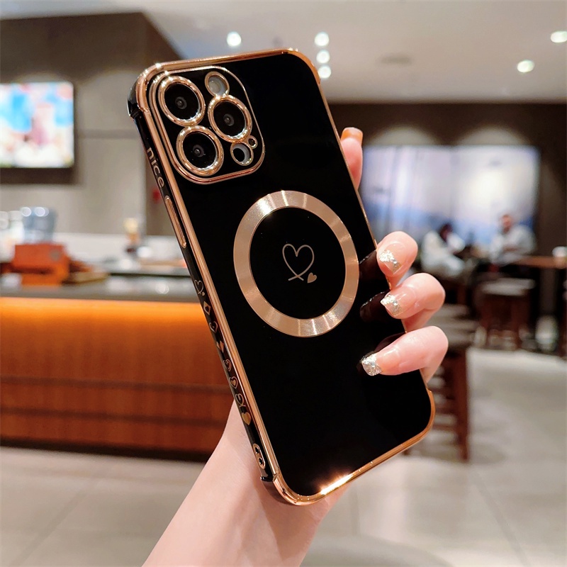 Ốp Điện Thoại Mạ Từ Tính Sang Trọng Cho iPhone 13 14 Pro Max 14 Plus