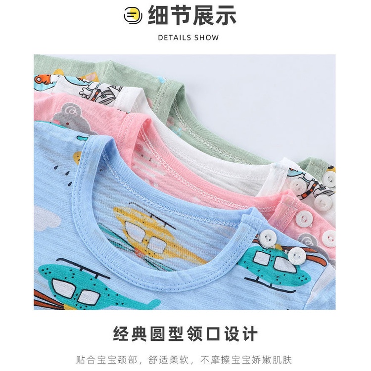Trẻ Em Quần Short Tay Ngắn Phù Hợp Với Phong Cách Mới Bé Trai Bé Gái Áo Thun Quần Áo Trẻ Em 4ZM5