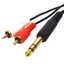 Cáp khuếch đại Y BTM 1 5m 20cm 6 35mm Nam đến 2xRCA Đầu nối mạ vàng Âm thanh-Cord