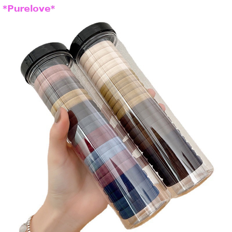 Hộp 20 Dây Buộc Tóc Co Giãn Màu Trơn Đơn Giản Mới