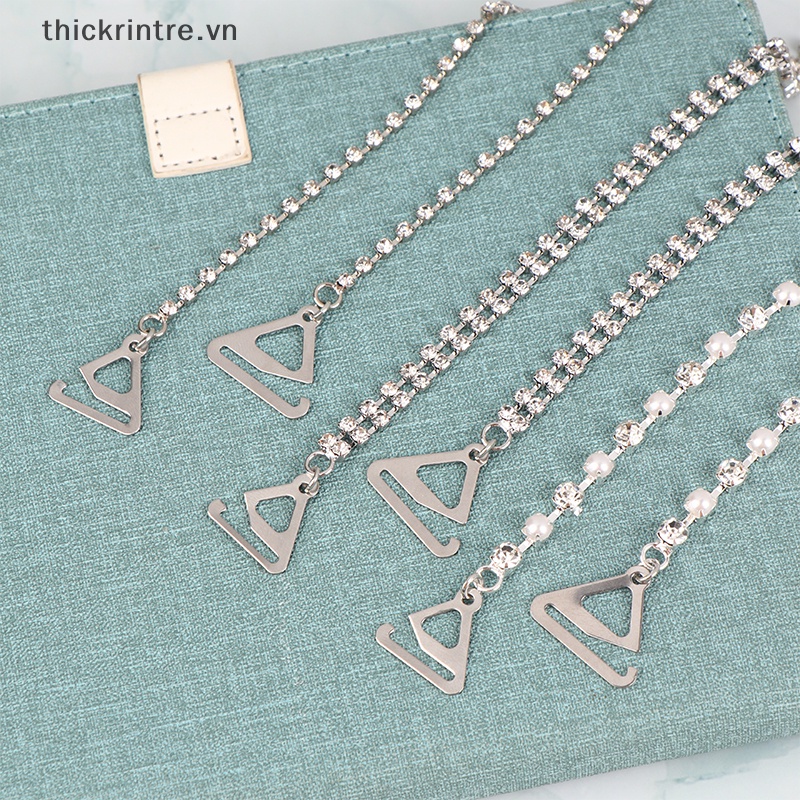 1 Cặp Dây Đeo Áo Ngực Vô Hình Đính Đá Chống Trượt Dễ Điều Chỉnh