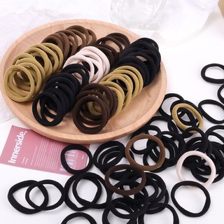 Set 20/ 50/ 100 Dây Buộc Tóc, Chun Buộc Tóc Mềm Co Giãn Nhiều Màu Sắc Đơn Giản Cho Nữ