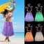 AFTEROF 5 Cái / bộ Váy Hawaii Lạ Mắt, Váy Hula Phong Cách Hawaii Thể Hiện Váy Cỏ, Bộ Trang Phục Bằng Sợi Nhựa Trang Trí Tiệc 40CM Váy Hula Hawaii Nữ
