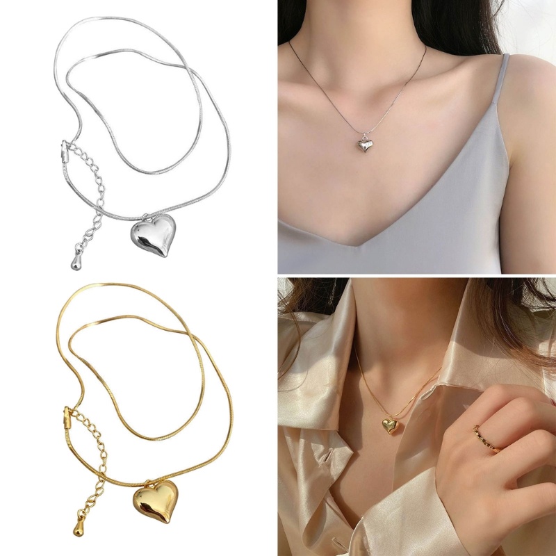 Dây Chuyền Thép Titan Mặt Hình Trái Tim Xinh Xắn Cho Nữ