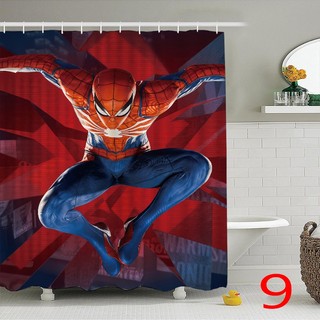 Màn tắm Người Nhện polyester chống thấm nước, trang trí phòng tắm, kèm móc
