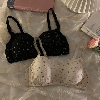 Áo Lót Nâng Ngực Không Gọng Không Đường May Họa Tiết Hoa Thời Trang Cho Nữ Size 32-38AB