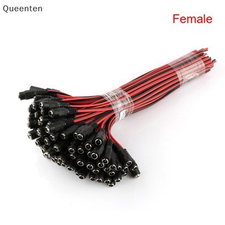 Queenten 5 Cái Nam + 5 Chiếc Nữ Jack Cáp Pigtail CCTV Bộ Chuyển Đổi Nguồn Cắm Kết Nối 12V 2.1x5.5mm QT