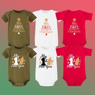 Bình Giáng Sinh / Năm Mới Của Tôi Giáng Sinh Cho Bé Áo Liền Quần Cotton Tuyên Bố Thường Ngày Body Cho Bé Năm Mới Jumpsuit xmas onesie ZHND