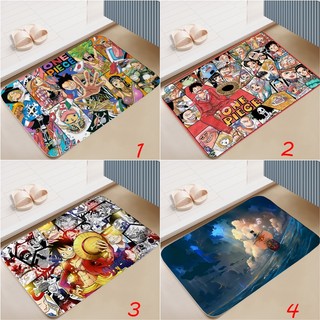 Chăn cửa ONE PIECE Monkey D. Thảm trải sàn Flannel chống trượt trang trí phòng ngủ Luffy (60x40CM)