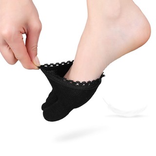 Mới Năm Ngón Chân Trước Miếng Lót Nữ Giày Cao Gót Chống Mòn Nửa Tất Ren Ren Vô Hình Tất Calluses Ngô Chăm Sóc Đau Chân