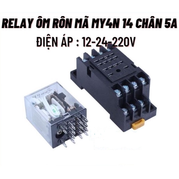 Bộ Relay My4N 14 chân dòng 5A, role kính 14 chân ôm rôn | Shopee Việt Nam